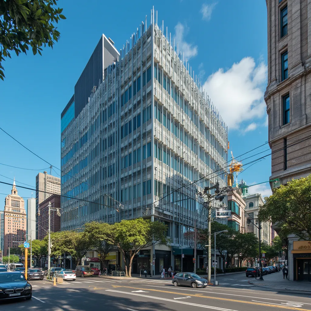 Fachada del edificio de Finanzas ARG en distrito financiero