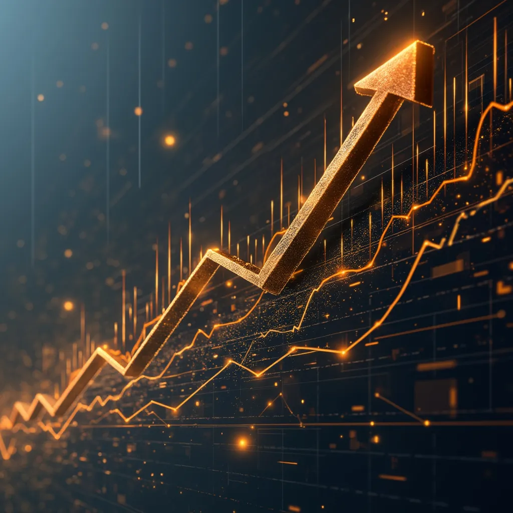 Gráfico abstracto de crecimiento financiero y éxito